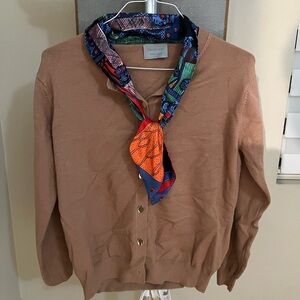 Scarf attached cardigan brand new sz.M